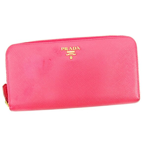 Prada Handbags - Authentic PRADA purse Zip Around Ladies Pink Leather Sale